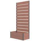 28" x 15" x 59" Raised Garden Bed with Trellis, Light Brown
