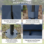 3 x 3 m Patio Gazebo with 2-Tier Roof, Netting & Curtains, Dark Blue