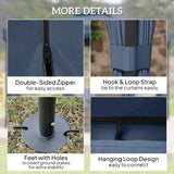 3 x 3 m Patio Gazebo with 2-Tier Roof, Netting & Curtains, Dark Blue