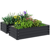 Galvanized Raised Garden Bed, 4' x 2' x 1' Metal Planter Box, for Growing Vegetables, Flowers, Herbs, Succulents, Gray