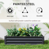 Galvanized Raised Garden Bed, 4' x 2' x 1' Metal Planter Box, for Growing Vegetables, Flowers, Herbs, Succulents, Gray