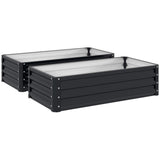 Galvanized Raised Garden Bed, 4' x 2' x 1' Metal Planter Box, for Growing Vegetables, Flowers, Herbs, Succulents, Gray