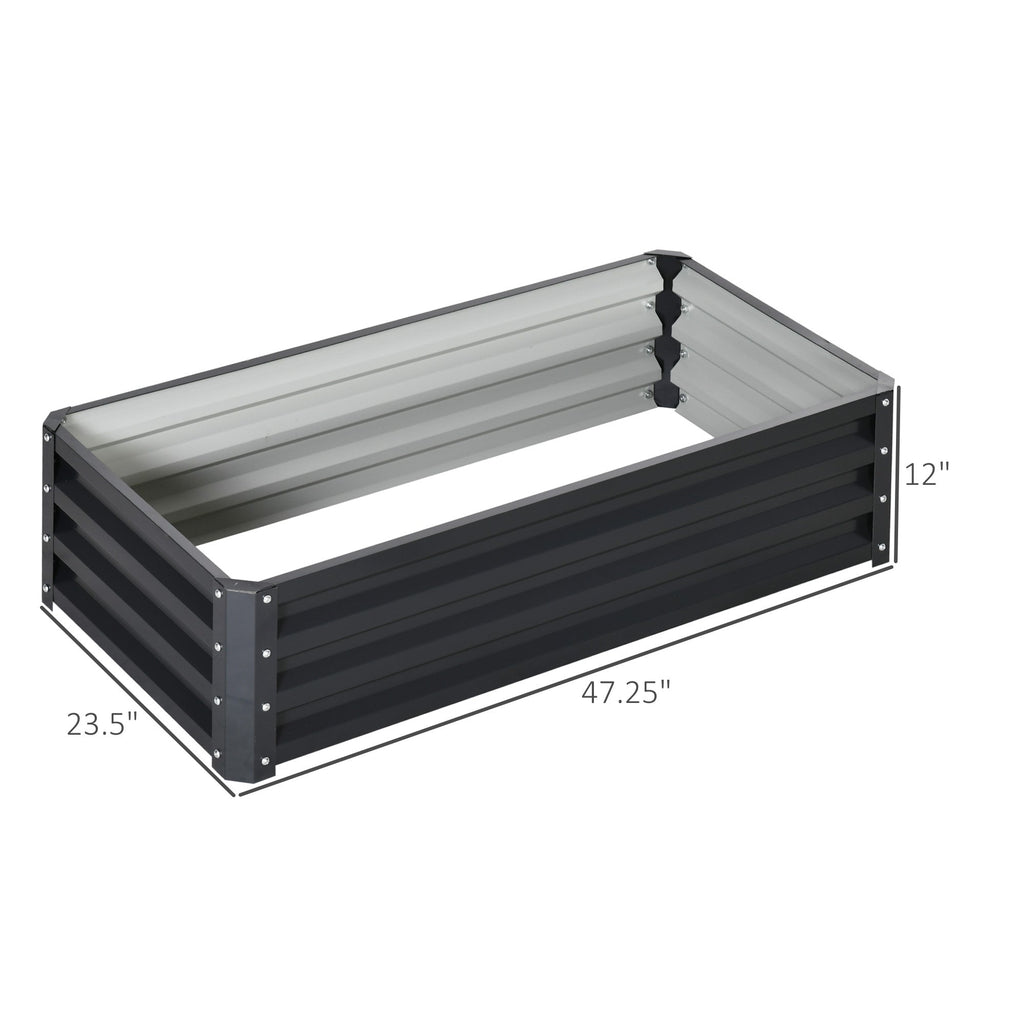 Galvanized Raised Garden Bed, 4' x 2' x 1' Metal Planter Box, for Growing Vegetables, Flowers, Herbs, Succulents, Gray