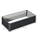 Galvanized Raised Garden Bed, 4' x 2' x 1' Metal Planter Box, for Growing Vegetables, Flowers, Herbs, Succulents, Gray