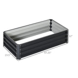 Galvanized Raised Garden Bed, 4' x 2' x 1' Metal Planter Box, for Growing Vegetables, Flowers, Herbs, Succulents, Gray