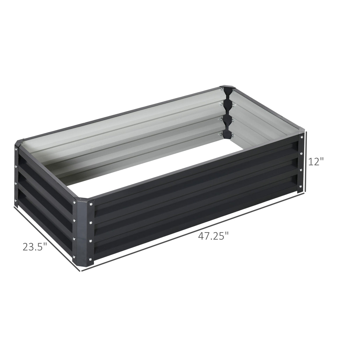 Galvanized Raised Garden Bed, 4' x 2' x 1' Metal Planter Box, for Growing Vegetables, Flowers, Herbs, Succulents, Gray