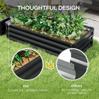 Galvanized Raised Garden Bed, 4' x 2' x 1' Metal Planter Box, for Growing Vegetables, Flowers, Herbs, Succulents, Gray