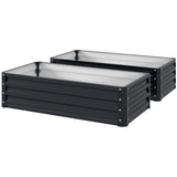 Galvanized Raised Garden Bed, 4' x 2' x 1' Metal Planter Box, for Growing Vegetables, Flowers, Herbs, Succulents, Gray