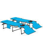 2-Piece Folding Chaise Lounge with Face Hole, Blue