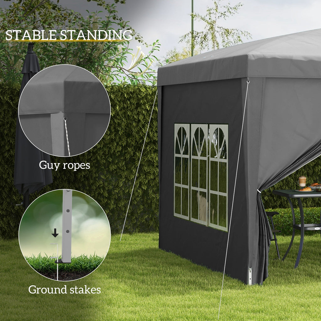 10' x 10' Pop-Up Party Tent Canopy with Carrying Bag, Grey