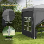 10' x 10' Pop-Up Party Tent Canopy with Carrying Bag, Grey