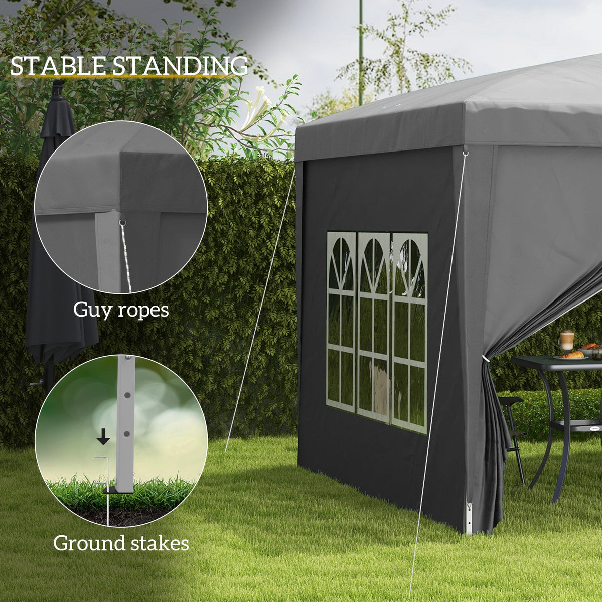 10' x 10' Pop-Up Party Tent Canopy with Carrying Bag, Grey