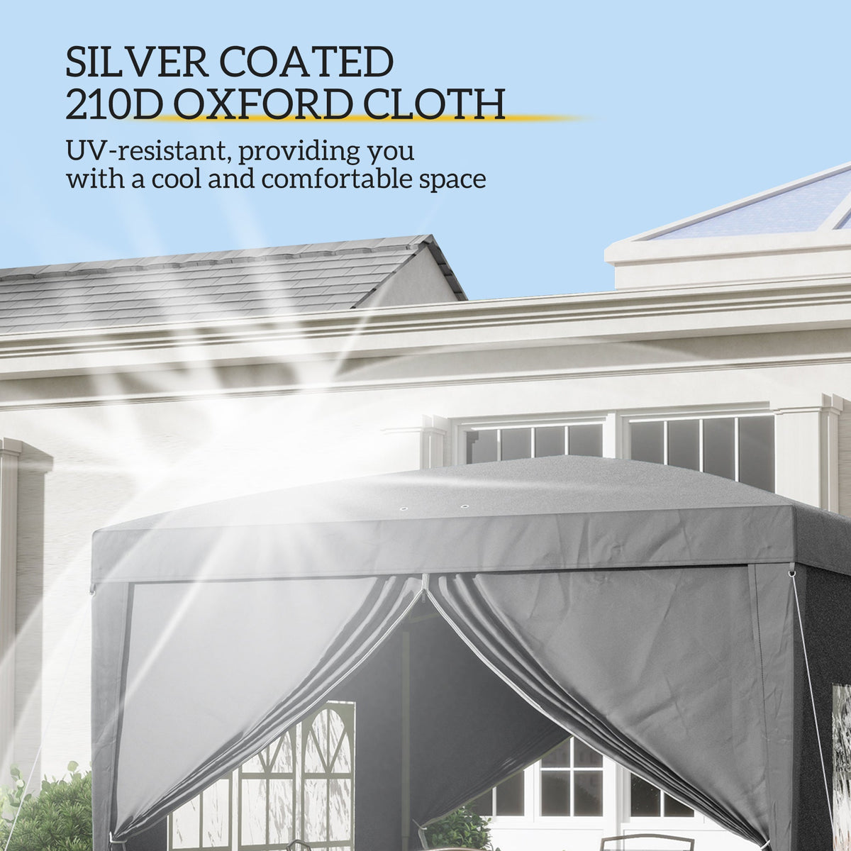 10' x 10' Pop-Up Party Tent Canopy with Carrying Bag, Grey