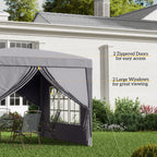 10' x 10' Pop-Up Party Tent Canopy with Carrying Bag, Grey