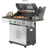 4+1 Burner Gas BBQ Grill with Side Burner and Storage Cabinet