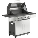 4+1 Burner Gas BBQ Grill with Side Burner and Storage Cabinet