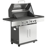 4+1 Burner Gas BBQ Grill with Side Burner and Storage Cabinet