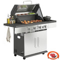 4+1 Burner Gas BBQ Grill with Side Burner and Storage Cabinet