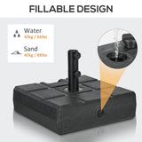 88 lbs. Fillable Umbrella Base for 1.5" or 1.9" Poles, Black