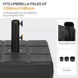 88 lbs. Fillable Umbrella Base for 1.5" or 1.9" Poles, Black