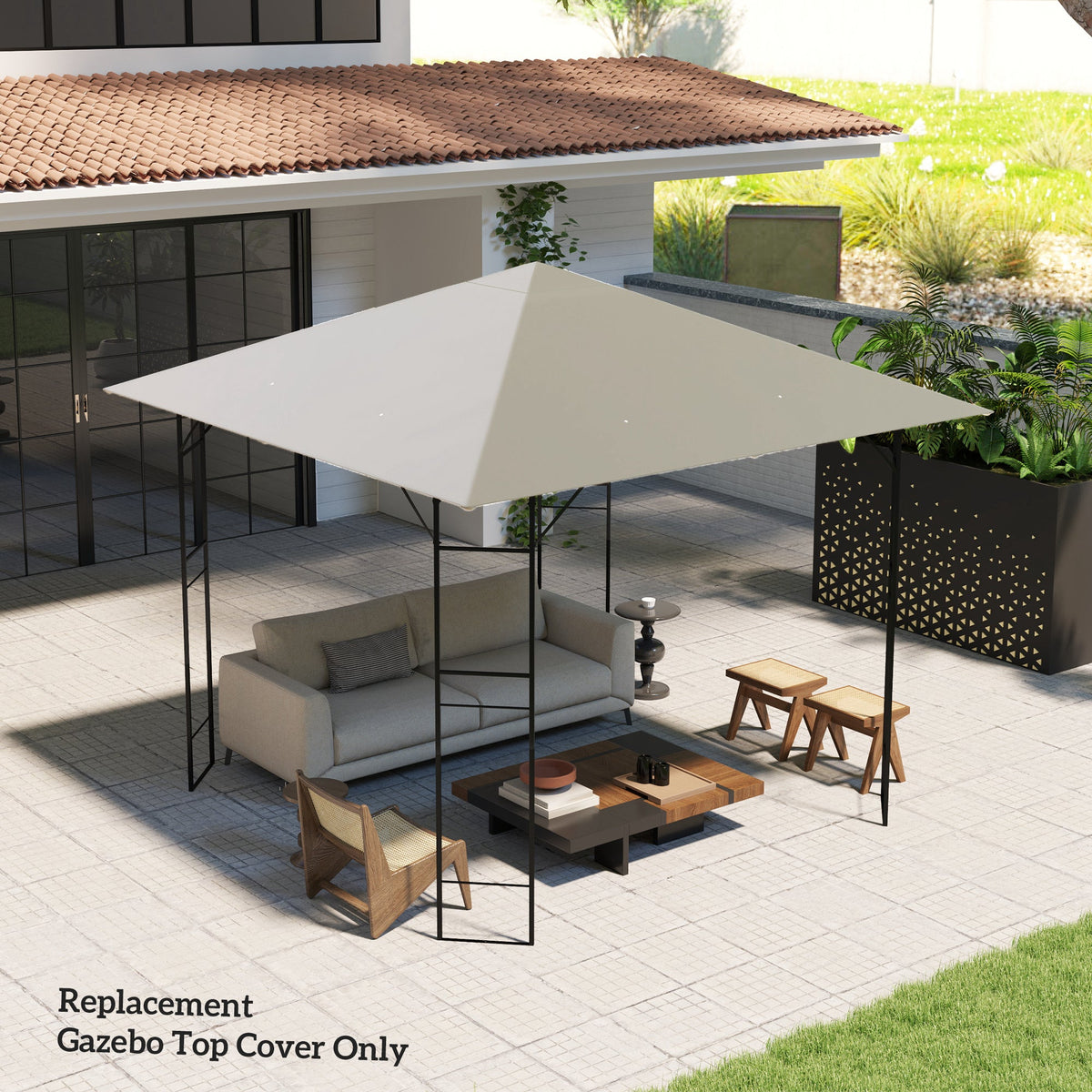 10' x 10' Gazebo Replacement Canopy Top Cover with Drain Holes, Grey