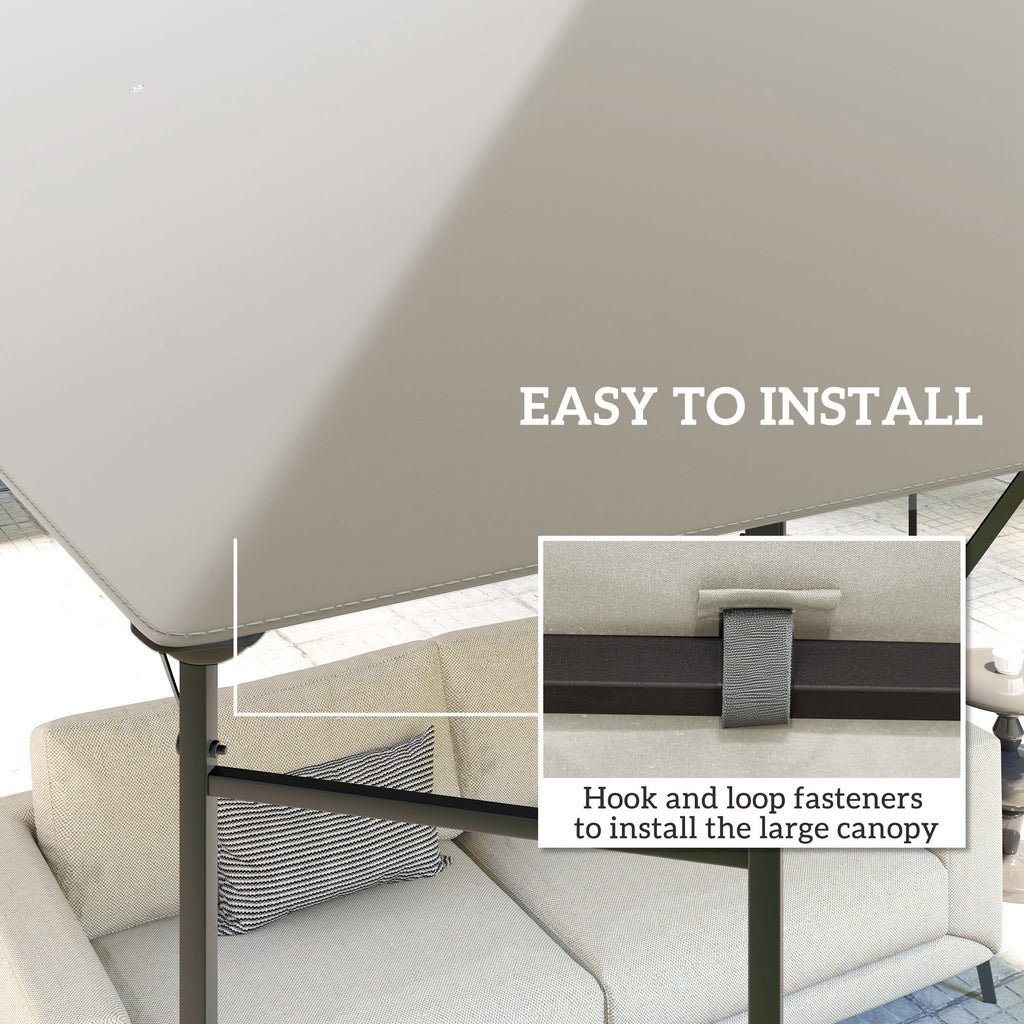 10' x 10' Gazebo Replacement Canopy Top Cover with Drain Holes, Grey