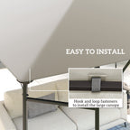 10' x 10' Gazebo Replacement Canopy Top Cover with Drain Holes, Grey