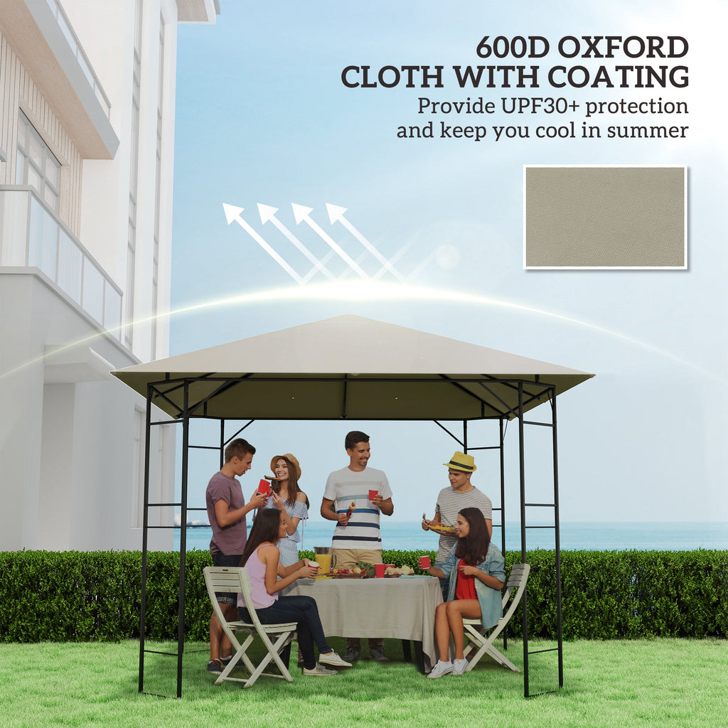 10' x 10' Gazebo Replacement Canopy Top Cover with Drain Holes, Grey