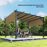 2 Pcs 16 x 4ft Pergola Canopy Replacement Cover for 10 x 10ft Pergola, Sand