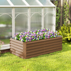6' x 3' x 2' Galvanized Raised Garden Bed for Vegetables, Brown