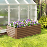6' x 3' x 2' Galvanized Raised Garden Bed for Vegetables, Brown