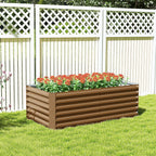 6' x 3' x 2' Galvanized Raised Garden Bed for Vegetables, Brown