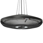 Hanging Patio Heater with LED Light, Touch & Remote, 1000/2000W IP65, Black