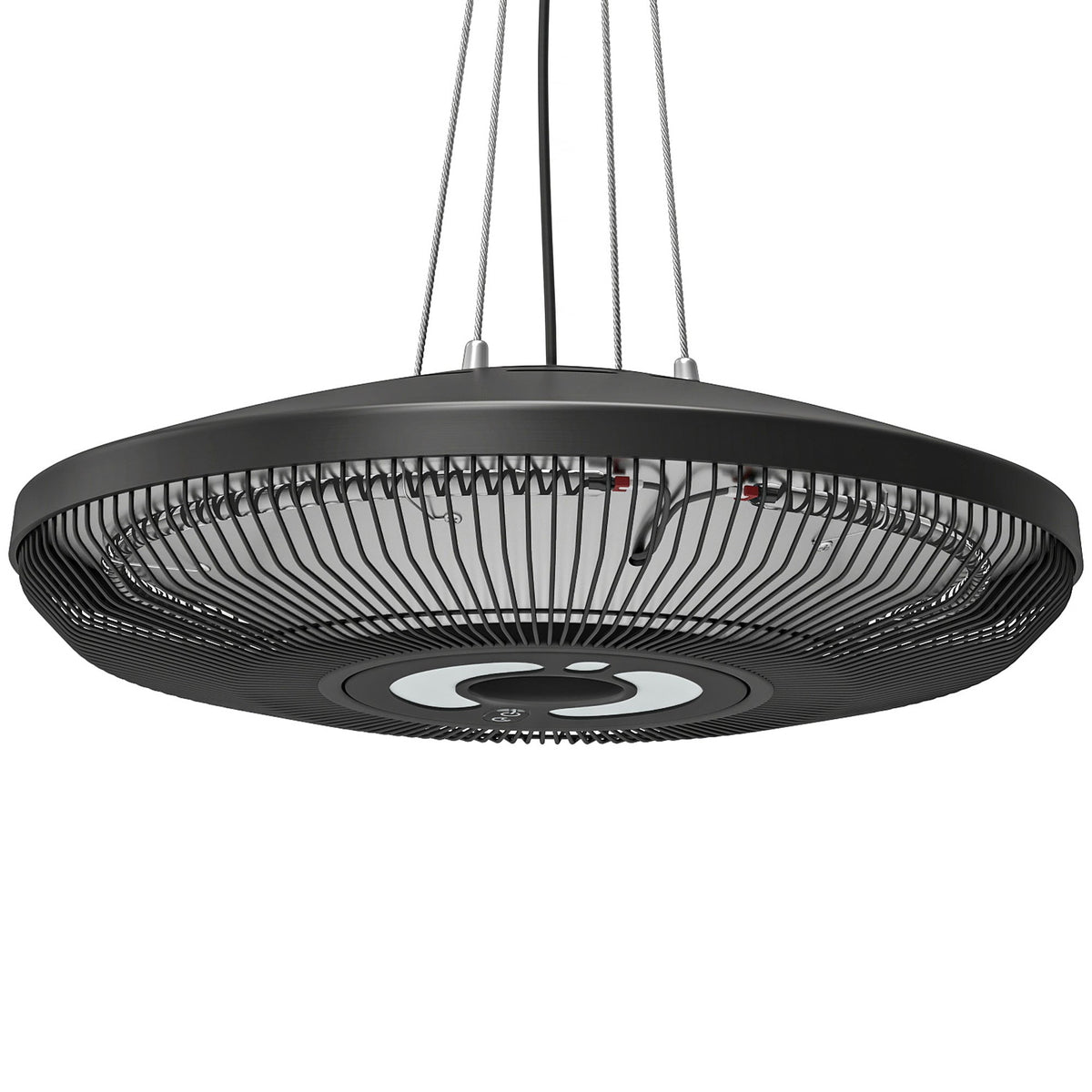 Hanging Patio Heater with LED Light, Touch & Remote, 1000/2000W IP65, Black