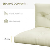 2-Seater 5" Thick Outdoor Seat Cushions with Back for Loveseat, Cream White