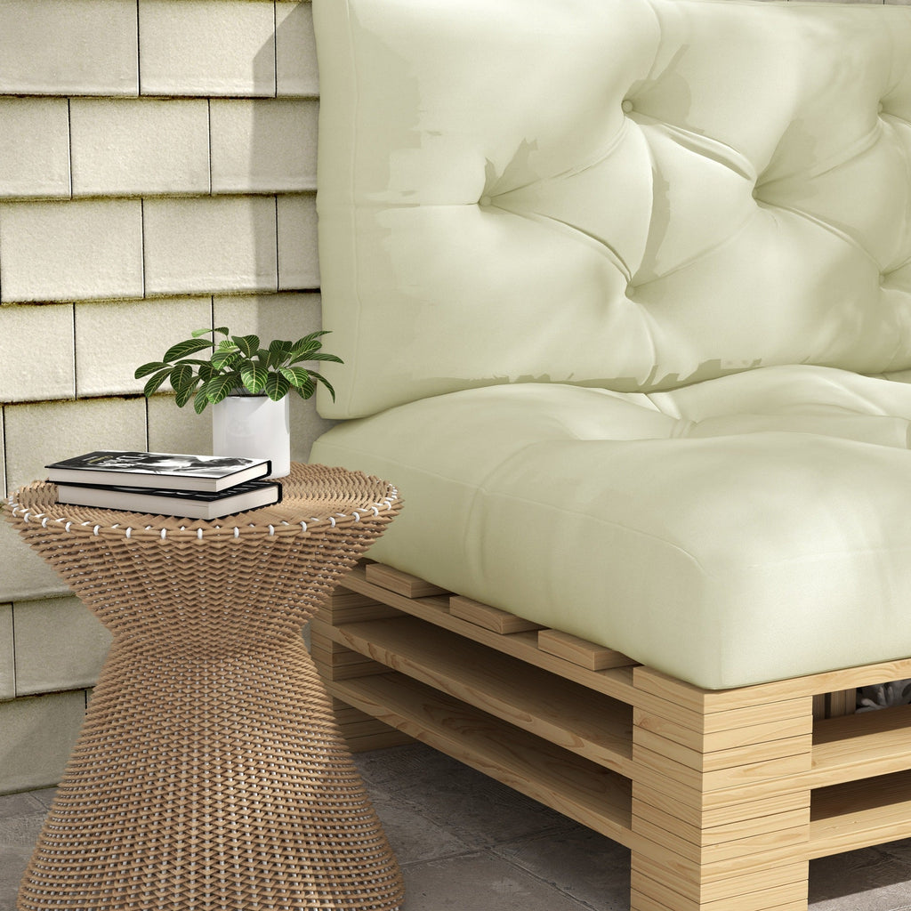 2-Seater 5" Thick Outdoor Seat Cushions with Back for Loveseat, Cream White