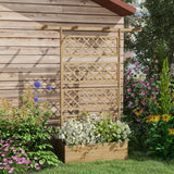 Wood Raised Garden Bed with Trellis, Roof and Privacy Screen, Natural
