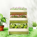 26" x 30" x 30" 3-Tier Wooden Raised Garden Bed, Light Green