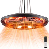 Electric Hanging Patio Heater with LED Light, 750/1500 W Infrared Heat & 24-Hour Timer