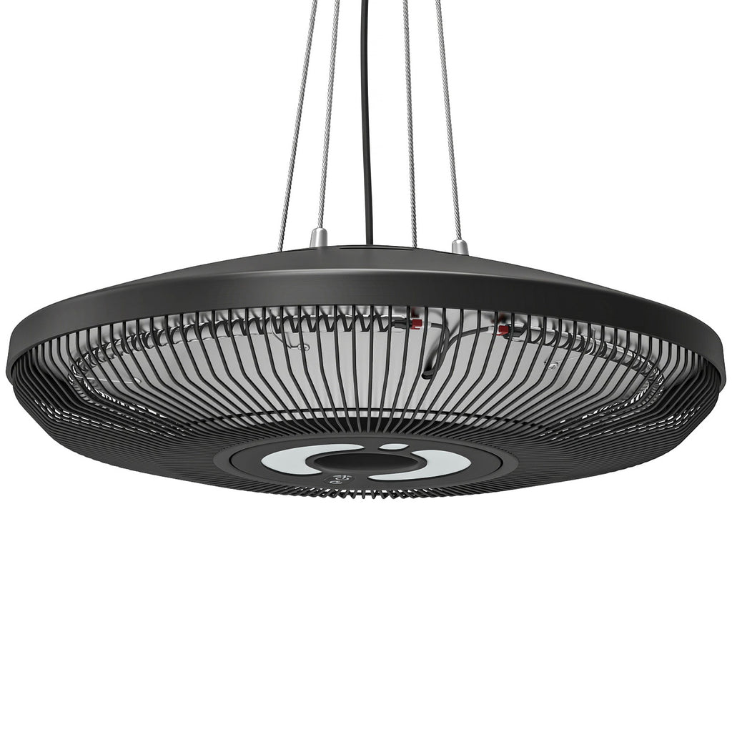 Electric Hanging Patio Heater with LED Light, 750/1500 W Infrared Heat & 24-Hour Timer
