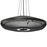 Electric Hanging Patio Heater with LED Light, 750/1500 W Infrared Heat & 24-Hour Timer