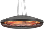 Electric Hanging Patio Heater with LED Light, 750/1500 W Infrared Heat & 24-Hour Timer