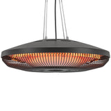 Electric Hanging Patio Heater with LED Light, 750/1500 W Infrared Heat & 24-Hour Timer