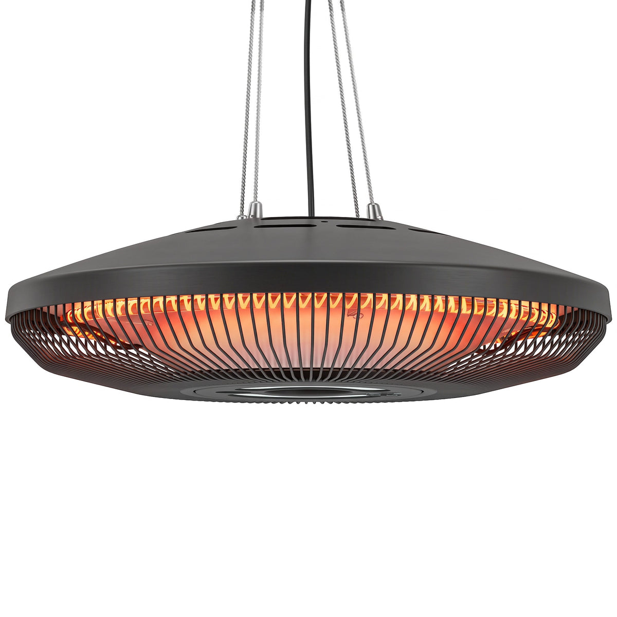 Electric Hanging Patio Heater with LED Light, 750/1500 W Infrared Heat & 24-Hour Timer