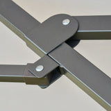 15' Outdoor Patio Umbrella with Twin Canopy, Lift Crank and Sandbag, Light Grey