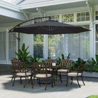 3 m Banana Parasol with Crank Handle, 8 Ribs & Cross Base, Black