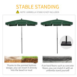 6.5 x 4ft Rectangle Patio Umbrella with Aluminum Pole and Tilt, Green