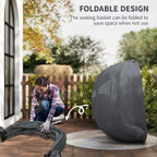 Hanging Egg Chair, Outdoor Indoor Swing Chair with Stand, Folding Basket and Thickened Cushion for Patio, Garden, Balcony, Grey