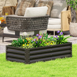 4' x 2' x 1' Galvanized Raised Garden Bed for Vegetables, Black