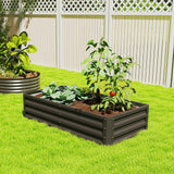 4' x 2' x 1' Galvanized Raised Garden Bed for Vegetables, Black